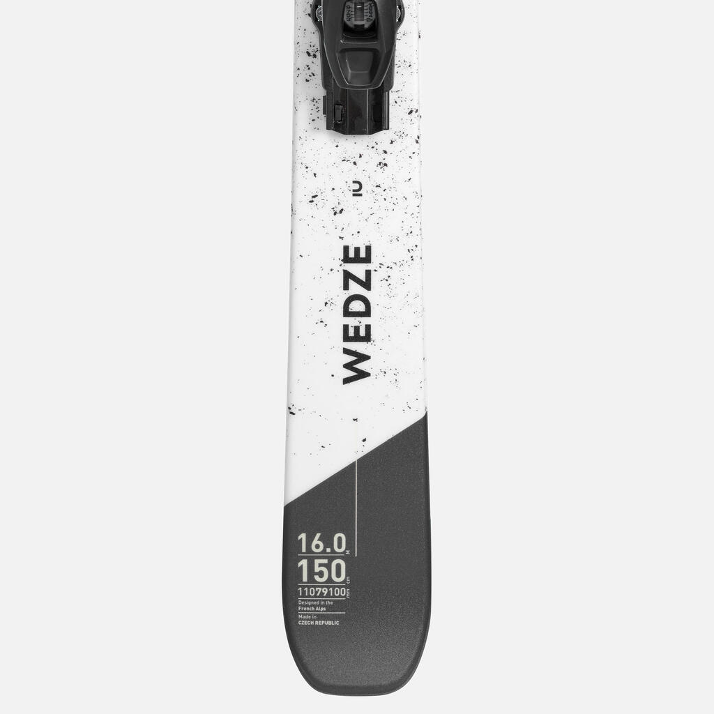 MEN'S DOWNHILL SKI WITH BINDINGS - CROSS 150+ - BLACK WHITE