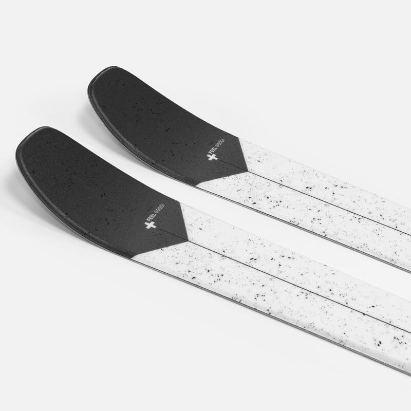 MEN'S DOWNHILL SKI WITH BINDINGS - CROSS 150+ - BLACK WHITE