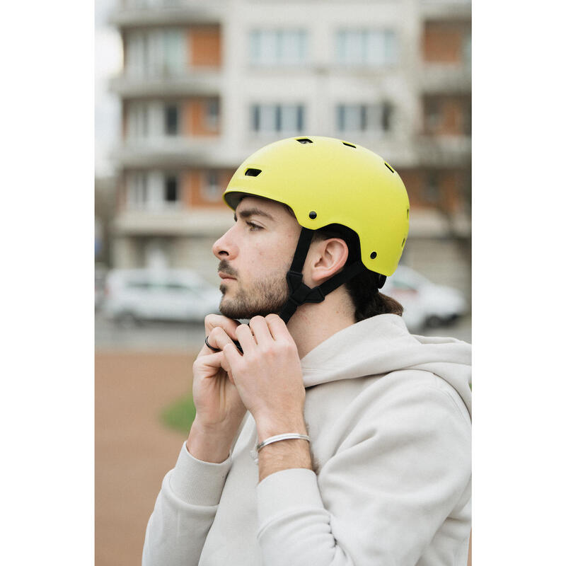 Helm voor inlineskaten skateboarden steppen MF500 Neon