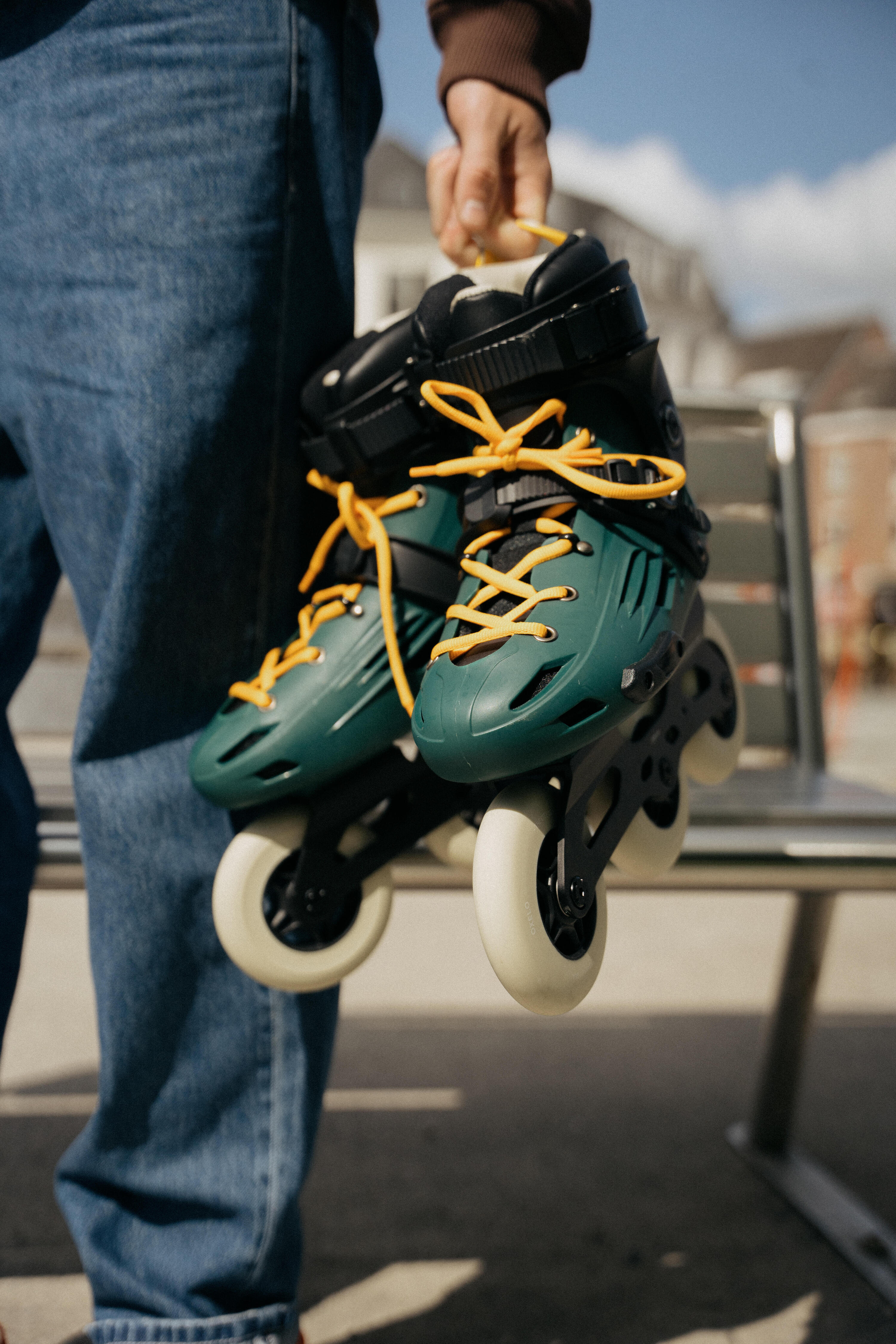 Inline Skates Inliner Freeskate MF900 Erwachsene urban green  14/22