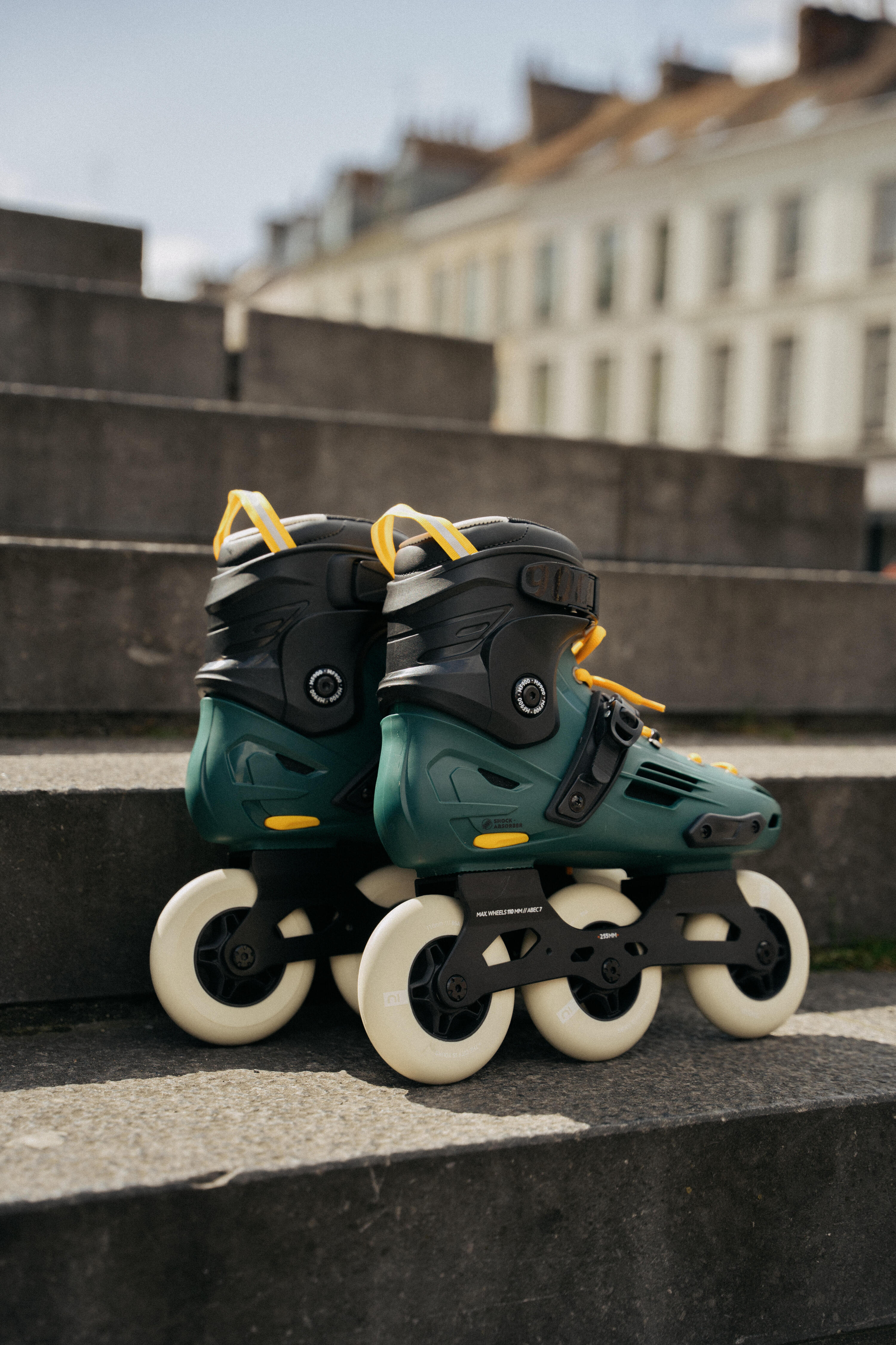 Inline Skates Inliner Freeskate MF900 Erwachsene urban green  17/22