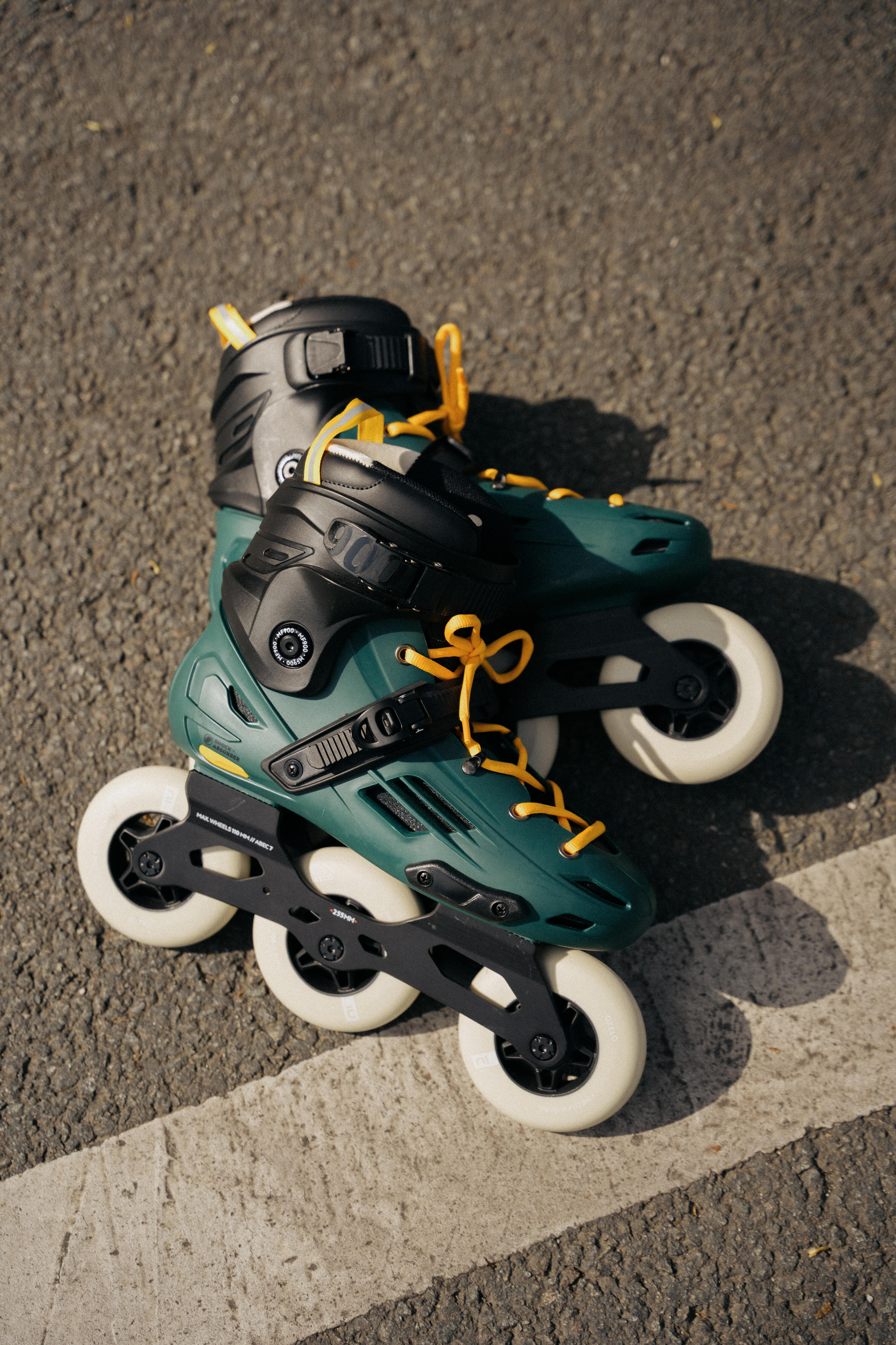 Inline Skates Inliner Freeskate MF900 Erwachsene urban green  15/22