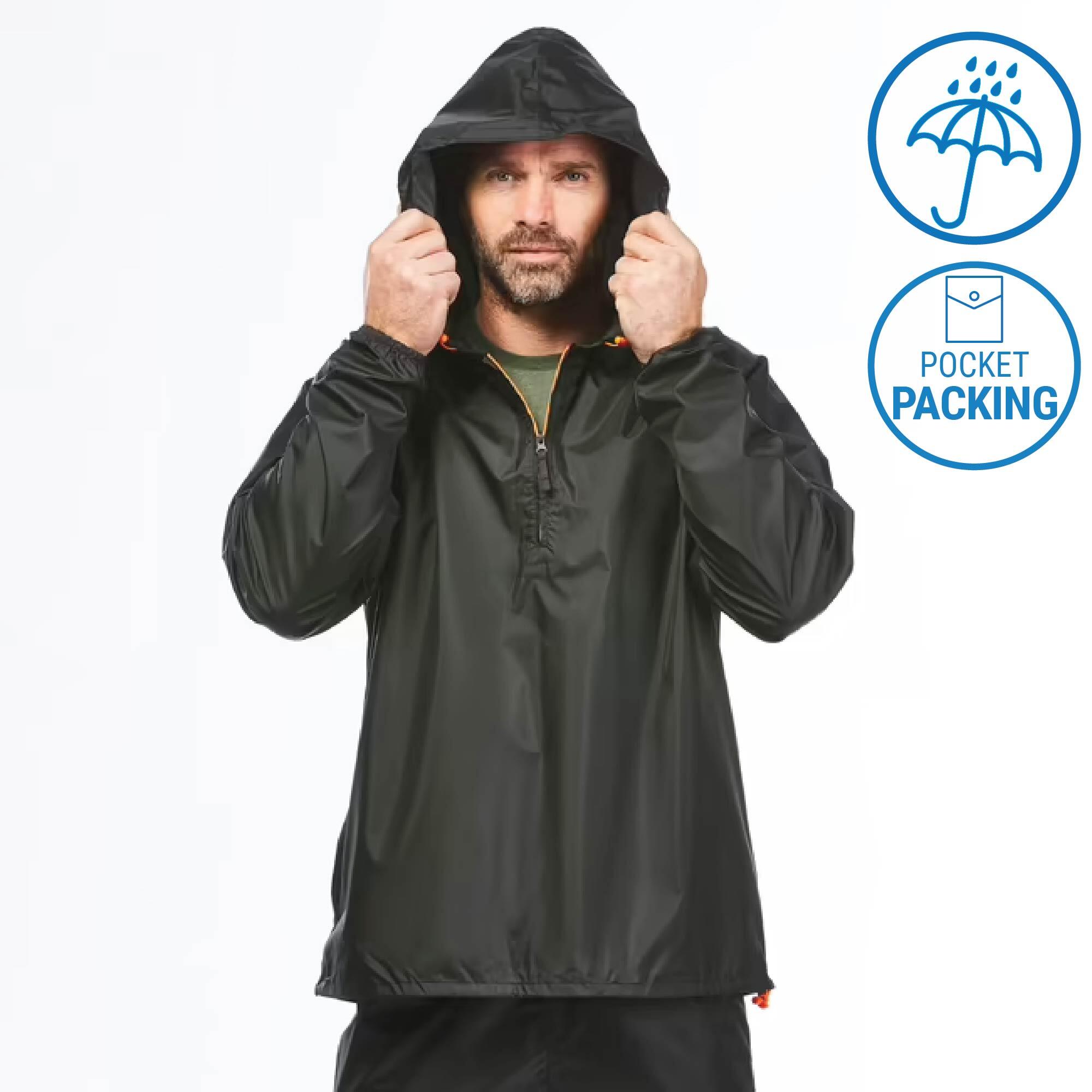 Overseas Jacket And Pant Silver Polyester Rain Coat Set Size XL