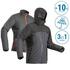 Trekking 3in1 Padded Jacket Rainwarm 500 Black