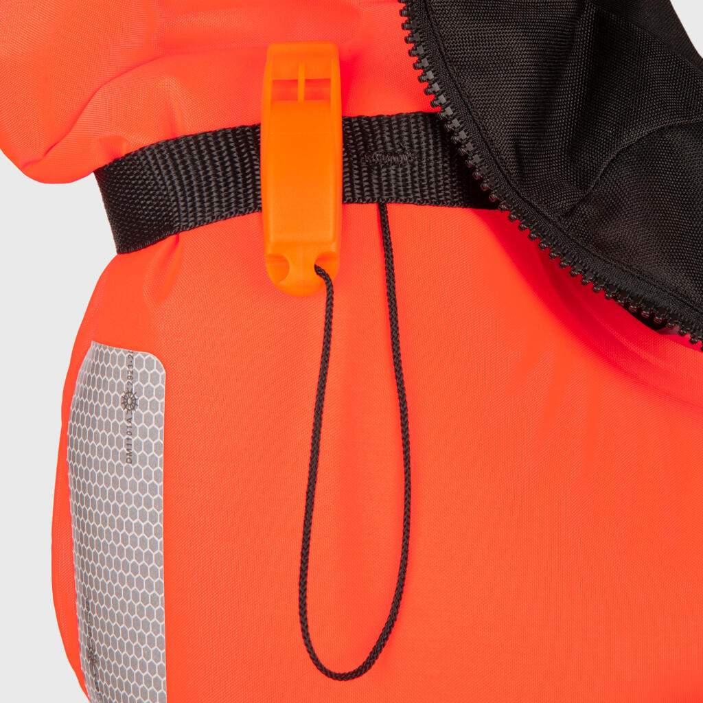 Pieaugušo piepūšamā burāšanas glābšanas veste ar iekari “LJ150N AIR”, melna