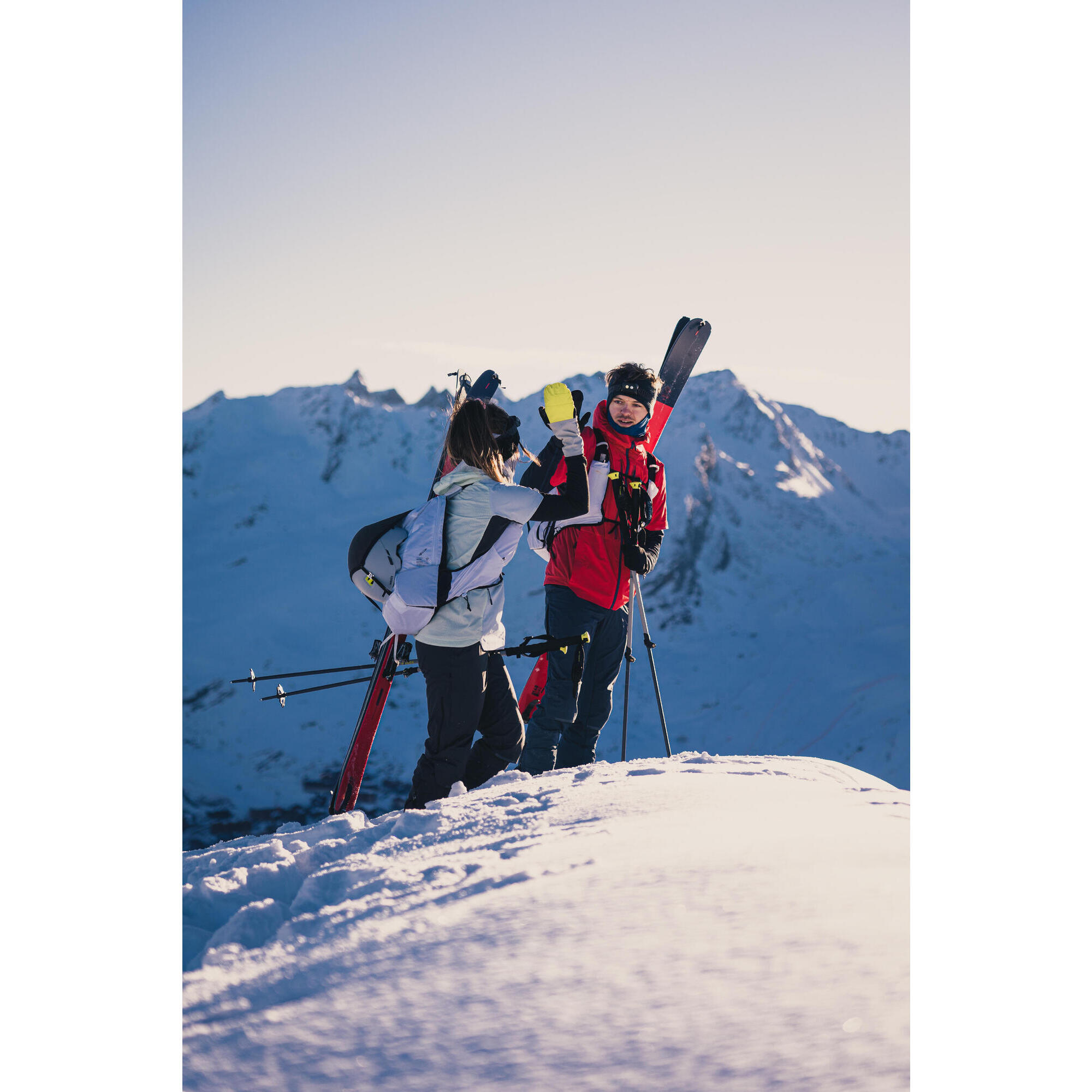 WOMEN'S PACER SHORT-SLEEVE SKI TOURING VEST - GLACIER BLUE AND YELLOW