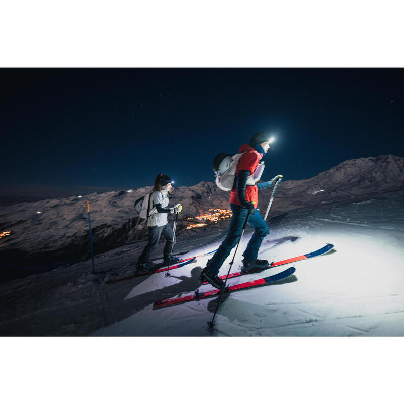 COLETE MANGA CURTA DE SKI DE CAMINHADA MULHER PACER - AZUL GELO E AMARELO