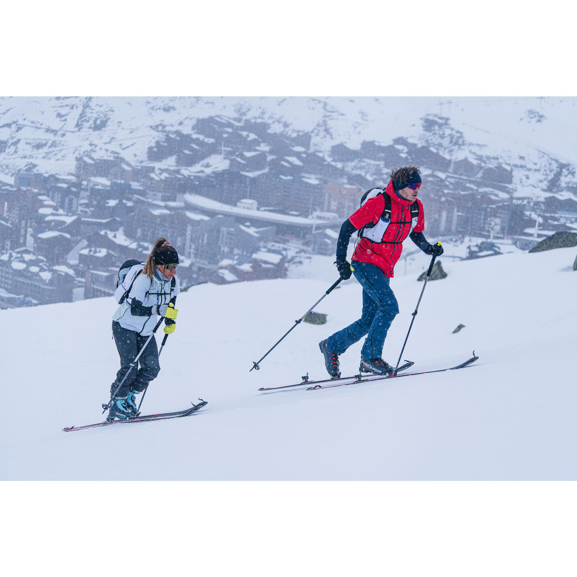 WOMEN'S PACER SHORT-SLEEVE SKI TOURING VEST - GLACIER BLUE AND YELLOW