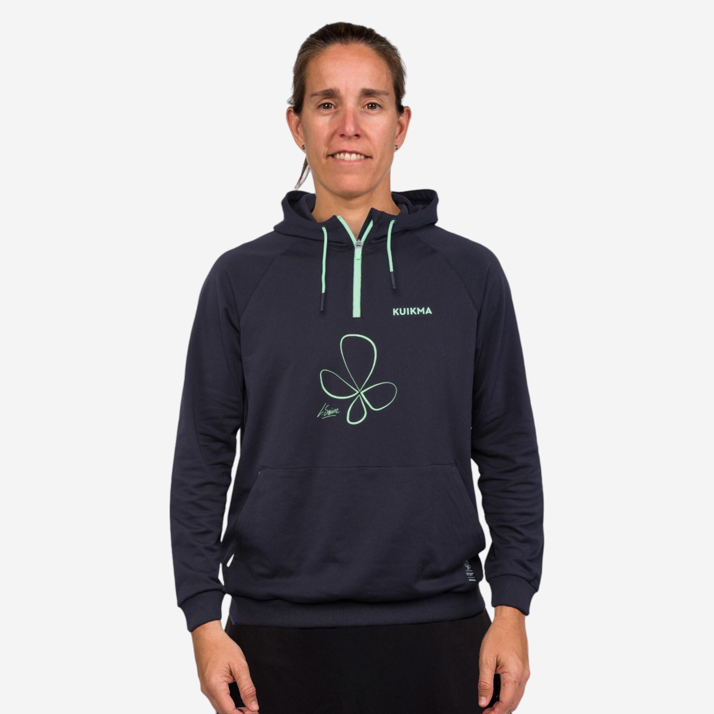 Kuikma - Sweat De Padel Technique Avec Capuche Femme - Kuikma Pro Lucia Sainz Noir Vert - Sweat-shirt - Padel Beach Tennis - Noir-vert - 40m - Decathlon