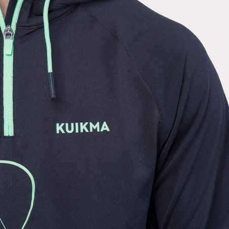 Women's Padel Technical Hooded Sweatshirt Kuikma Pro Lucia Sainz - Black/Green