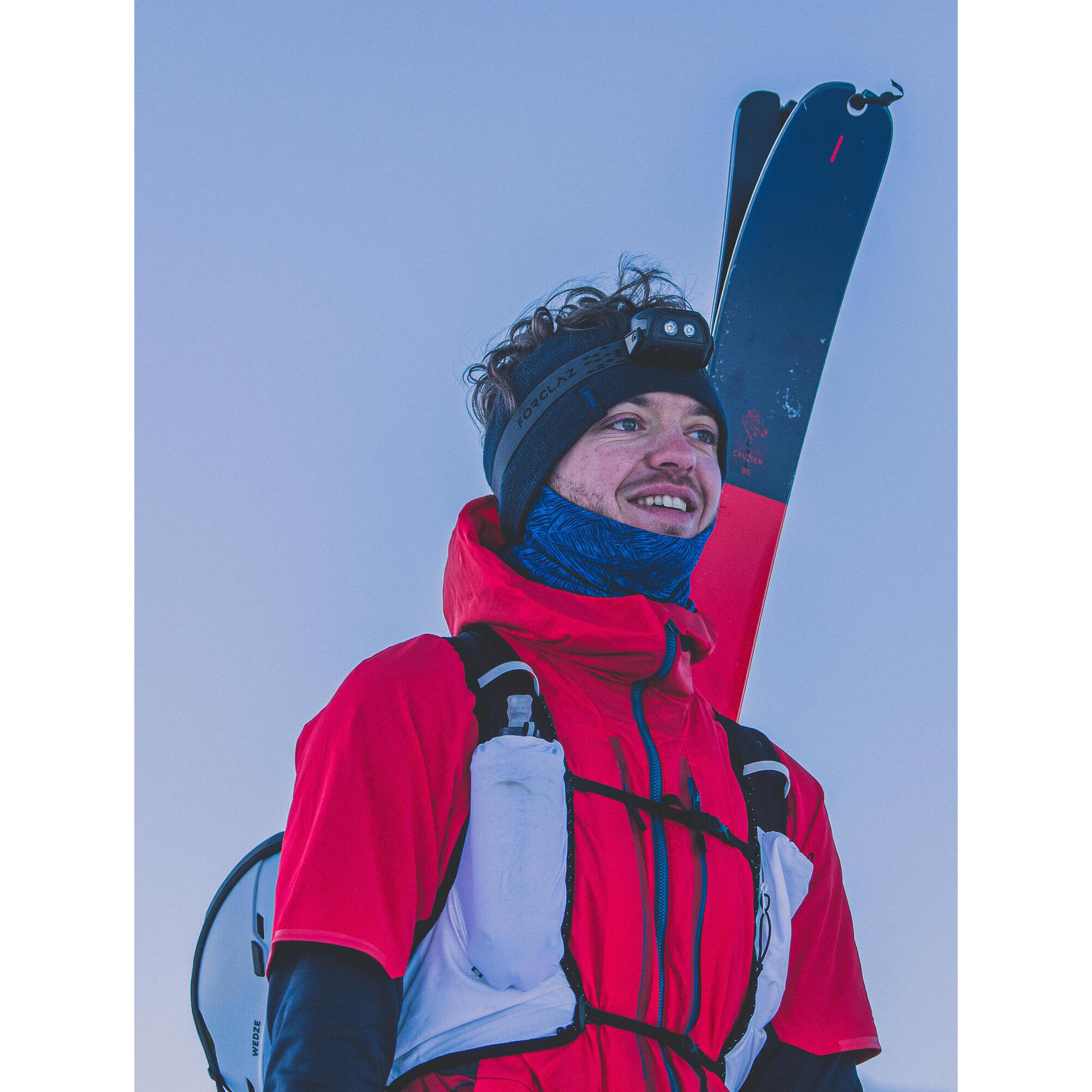 GILET DA SCI ALPINISMO PACER A MANICHE CORTE DA UOMO - ROSSO E BLU NAVY