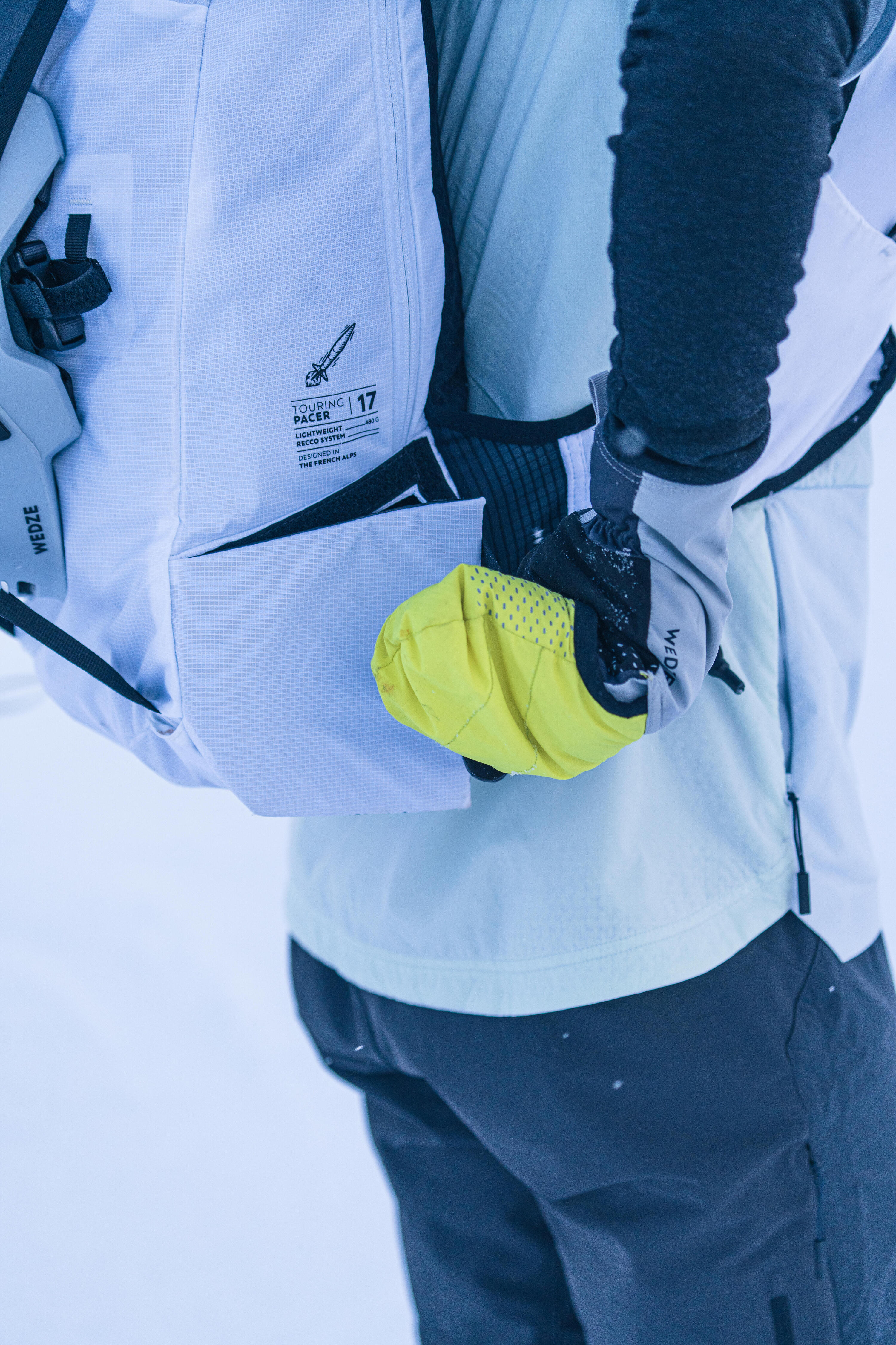 Zaino scialpinismo PACER 17L bianco e nero 24/25