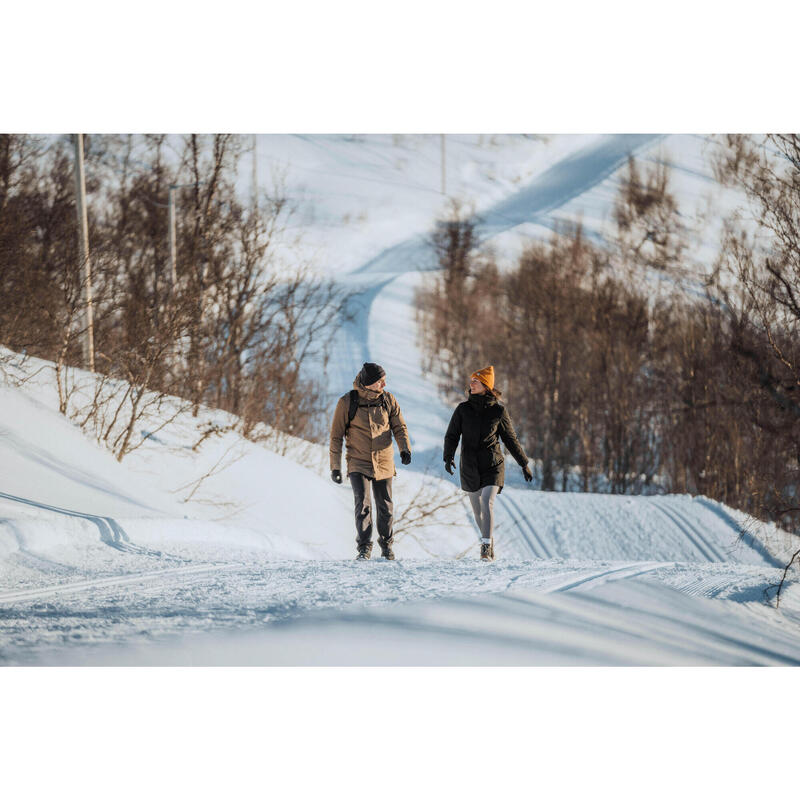 Ghete Mid Piele Iarnă Călduroase Impermeabile Drumeţie pe zăpadă SH500 Bărbați