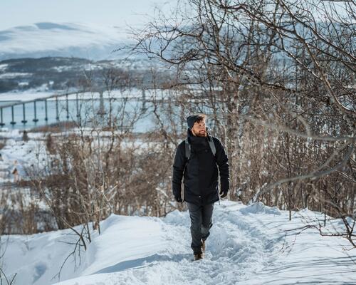 Chaussures chaudes et imperméables de randonnée en cuir Homme - SH500 Hautes