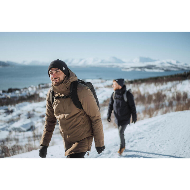 Geacă Parka Iarnă Impermeabilă Drumeție pe zăpadă SH500 -10°C Maro Bărbați 