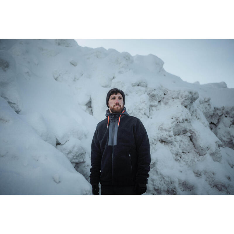 Veste polaire sherpa de randonnée chaude homme, SH900 bleu