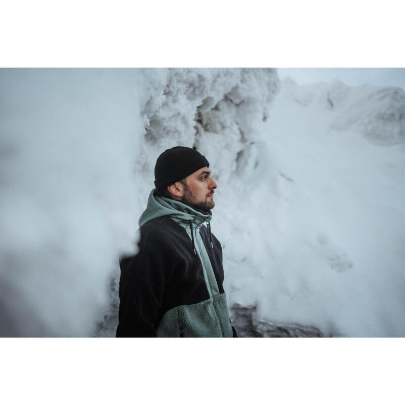 Veste polaire sherpa de randonnée chaude homme, SH900 vert
