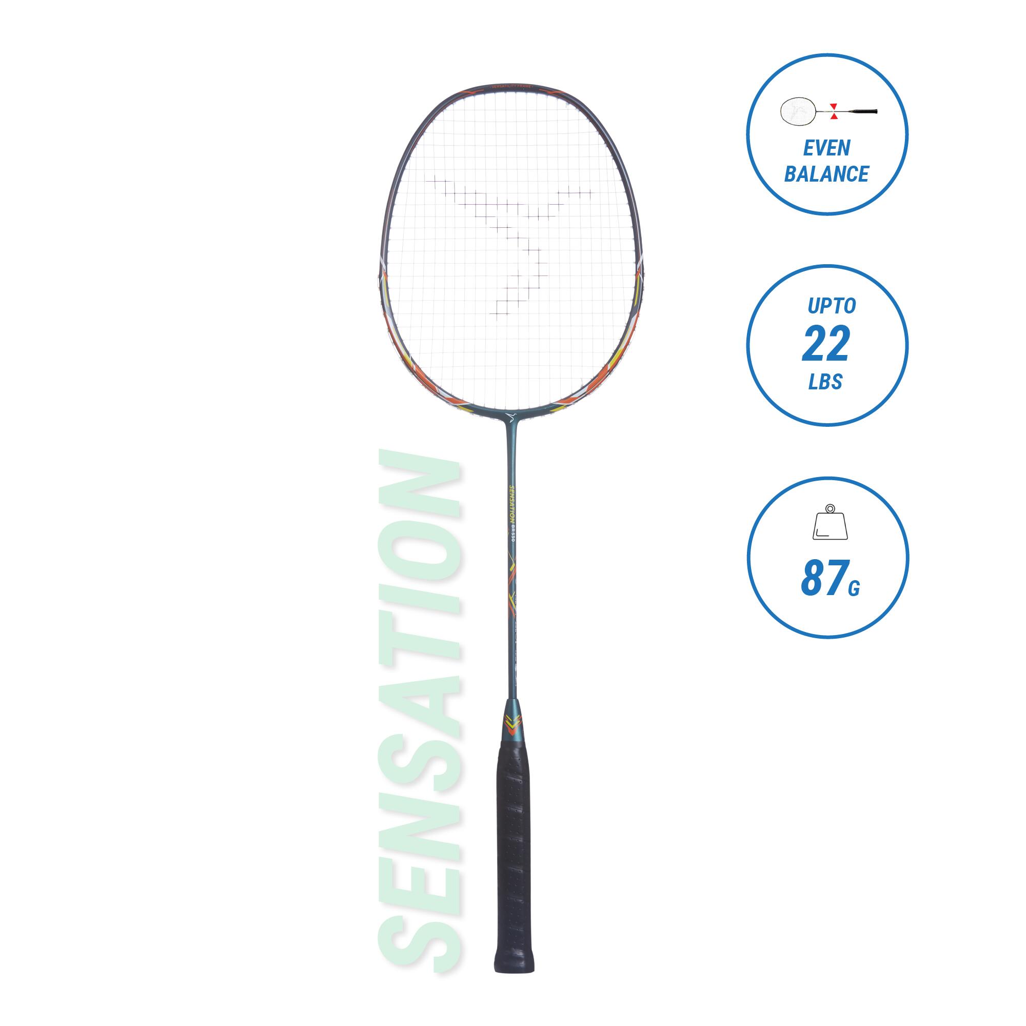 Adult Badminton Racket BR Sensation 530 Grey Black