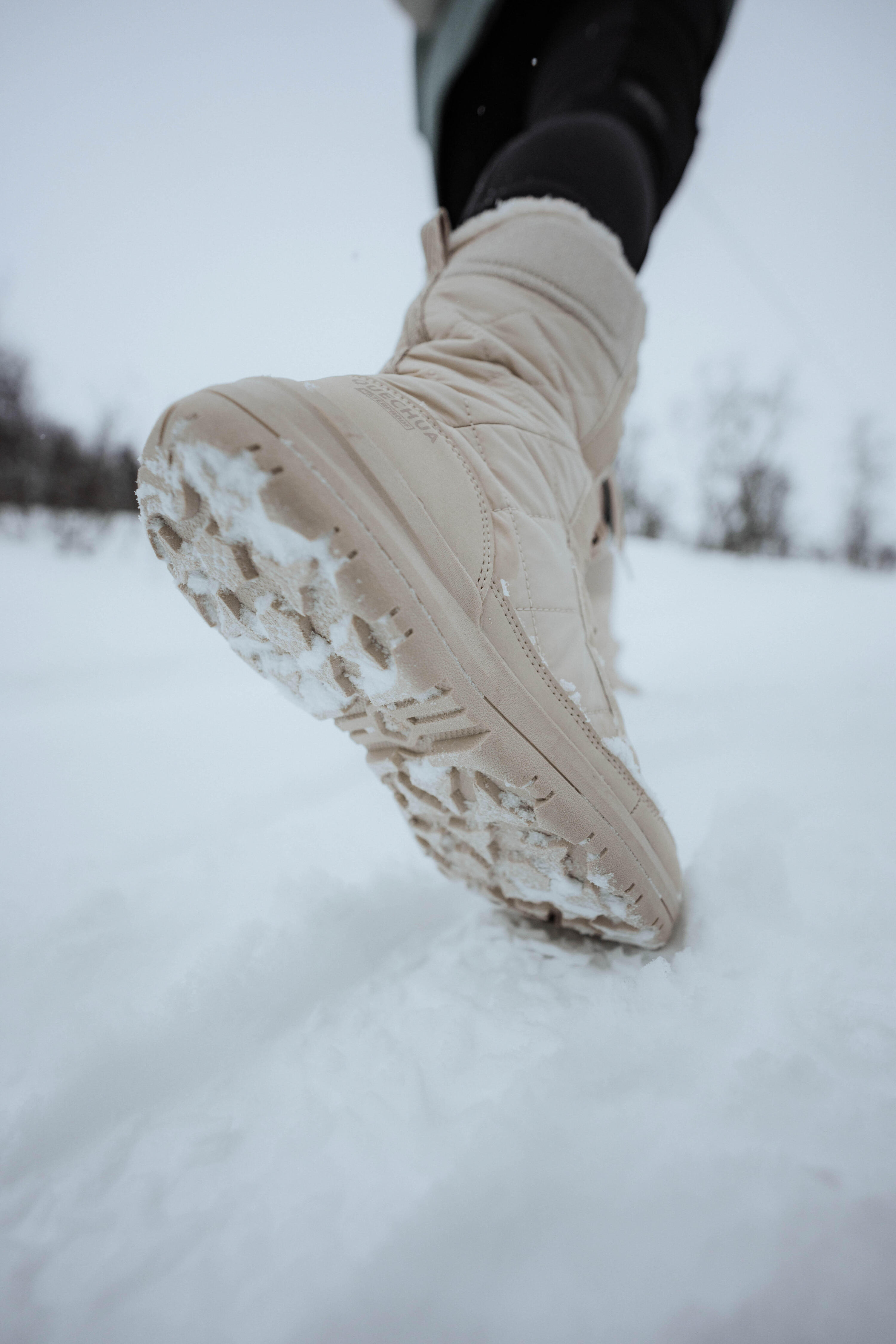 Botas de nieve altas, cálidas e impermeables beige para mujer NH500 16/17
