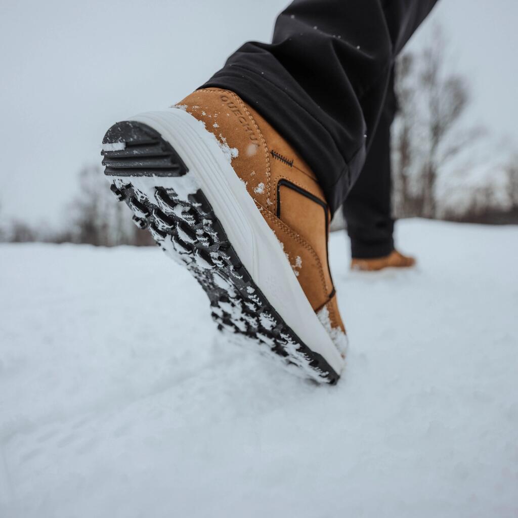 Winterschuhe Herren Leder halbhoch warm wasserdicht Winterwandern - SH500