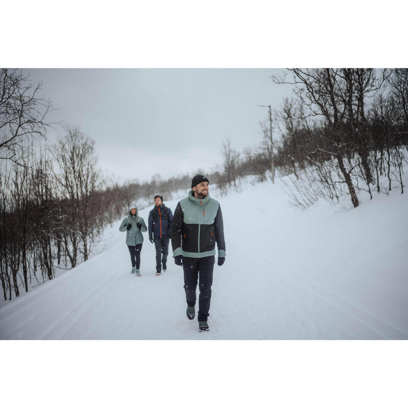 Geacă Iarnă Impermeabilă Drumeție pe zăpadă SH500 -10°C Verde-Negru Bărbați