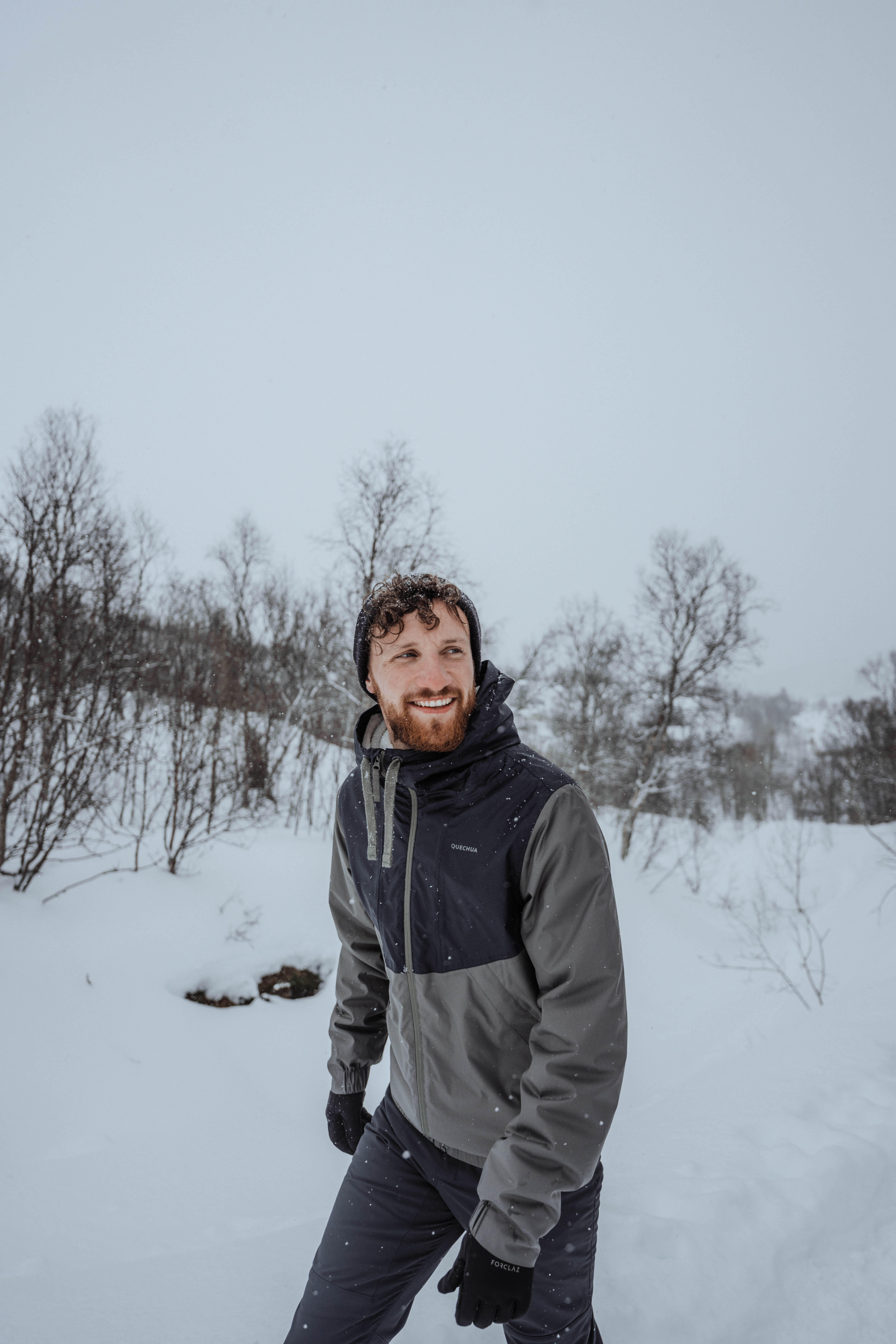 Men’s waterproof hiking jacket -5°C, NH100 - Green