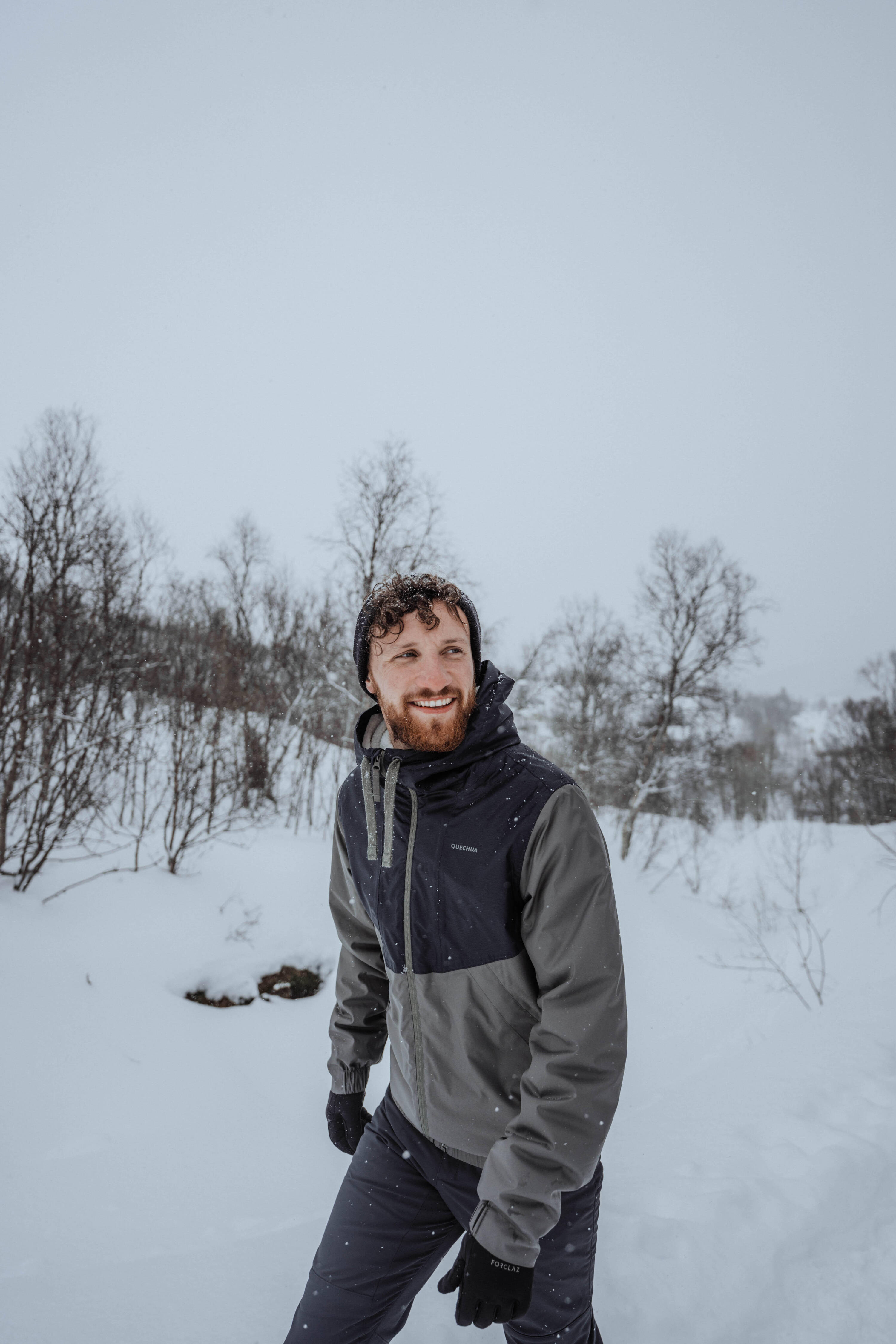 Men’s waterproof hiking jacket -5°C, NH100 - Green -  2