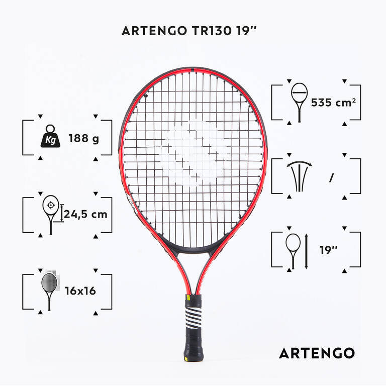 Kids' 19" Tennis Racket TR130 - Red