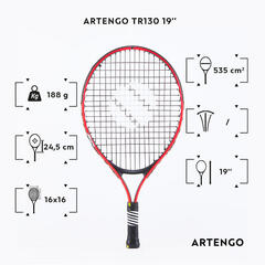 Çocuk Tenis Raketi - 19 İnç - Kırmızı - TR130_3