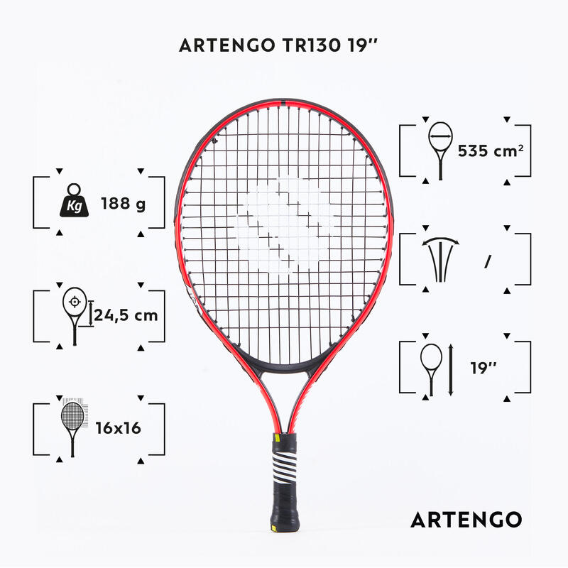 ARTENGO Tennisracket voor TR130 19" rood Decathlon
