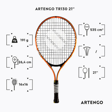 Raket Tenis Anak-Anak 21" TR130 - Jingga