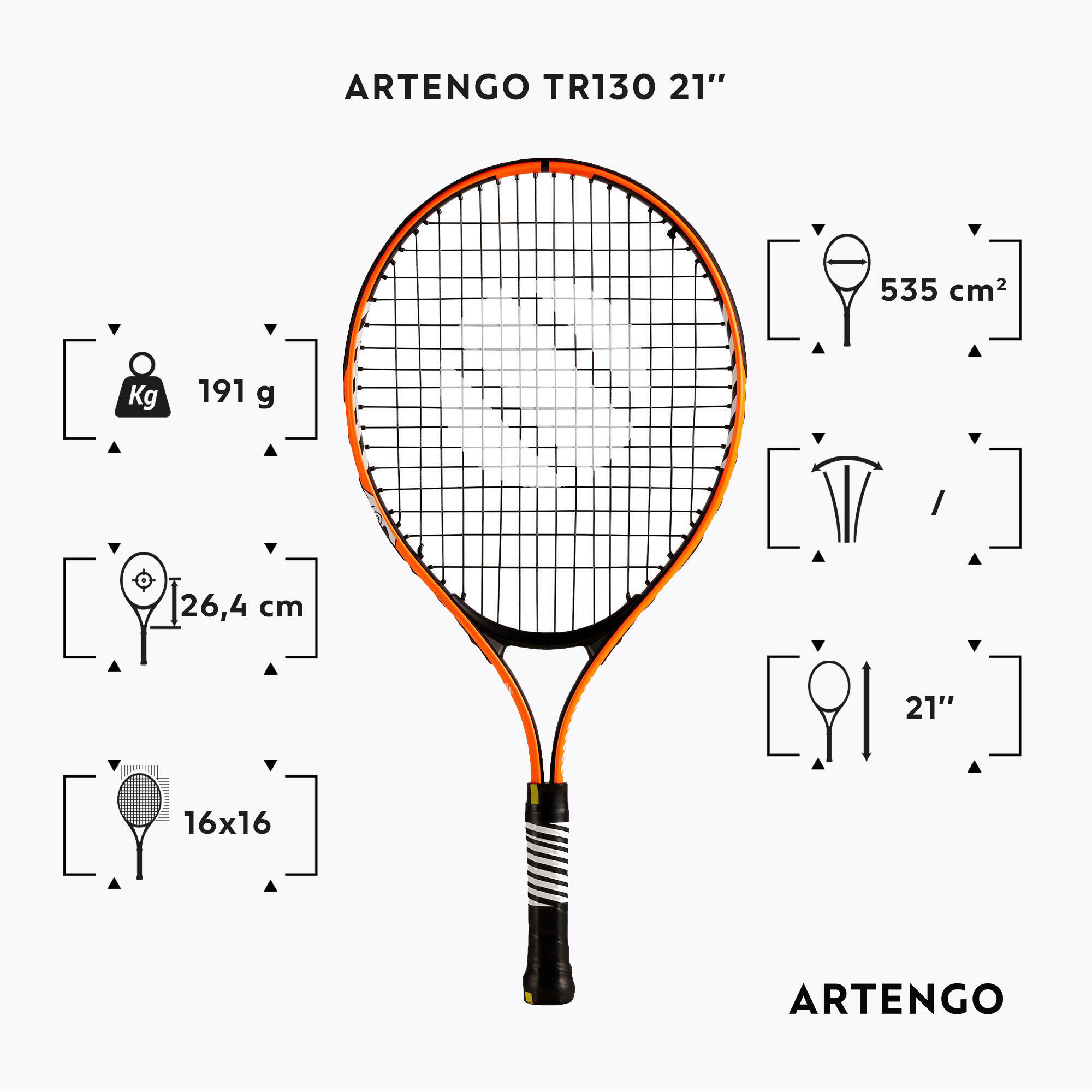 Kids' 21" Tennis Racket TR130 - Orange 2/10