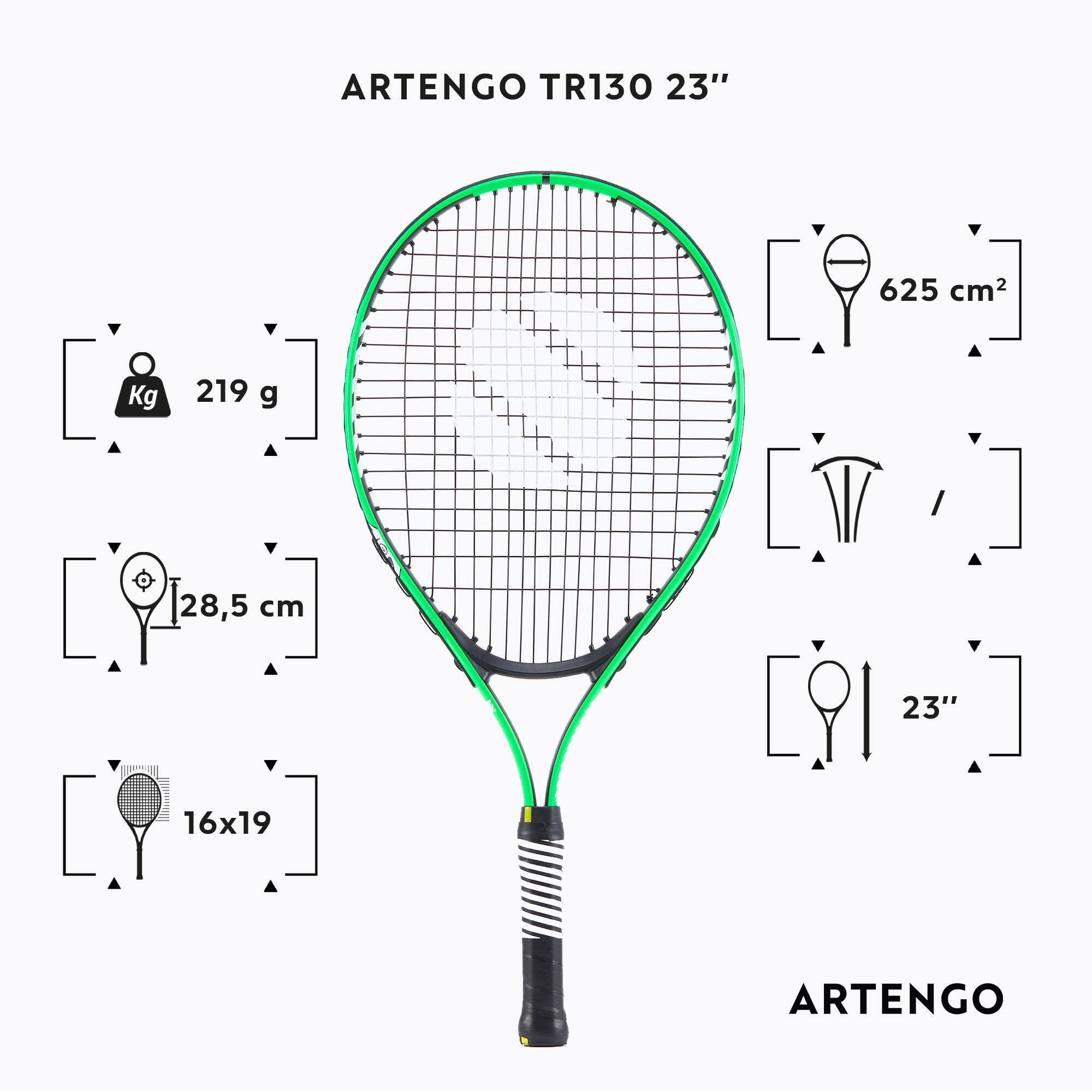 Kids' 23" Tennis Racket TR130 - Green 4/8