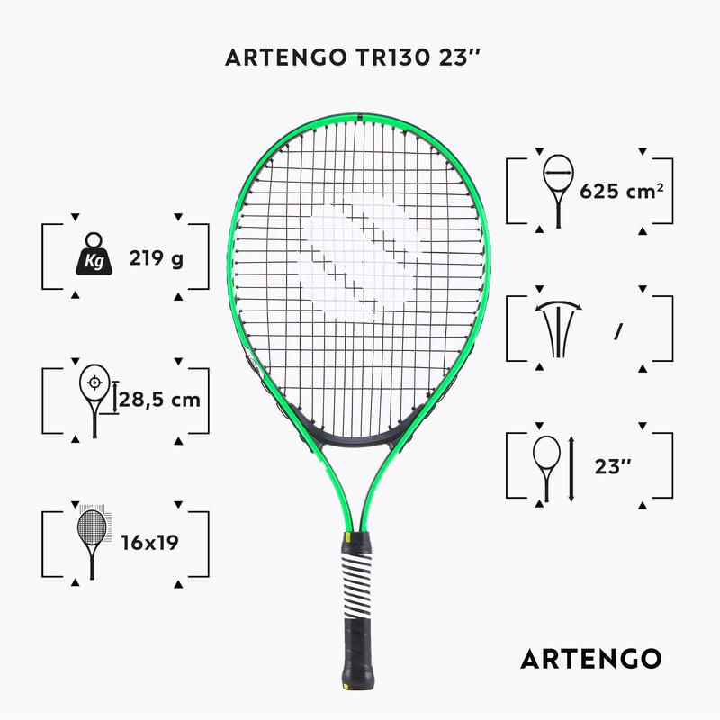 Racchetta tennis bambino TR130 23" verde
