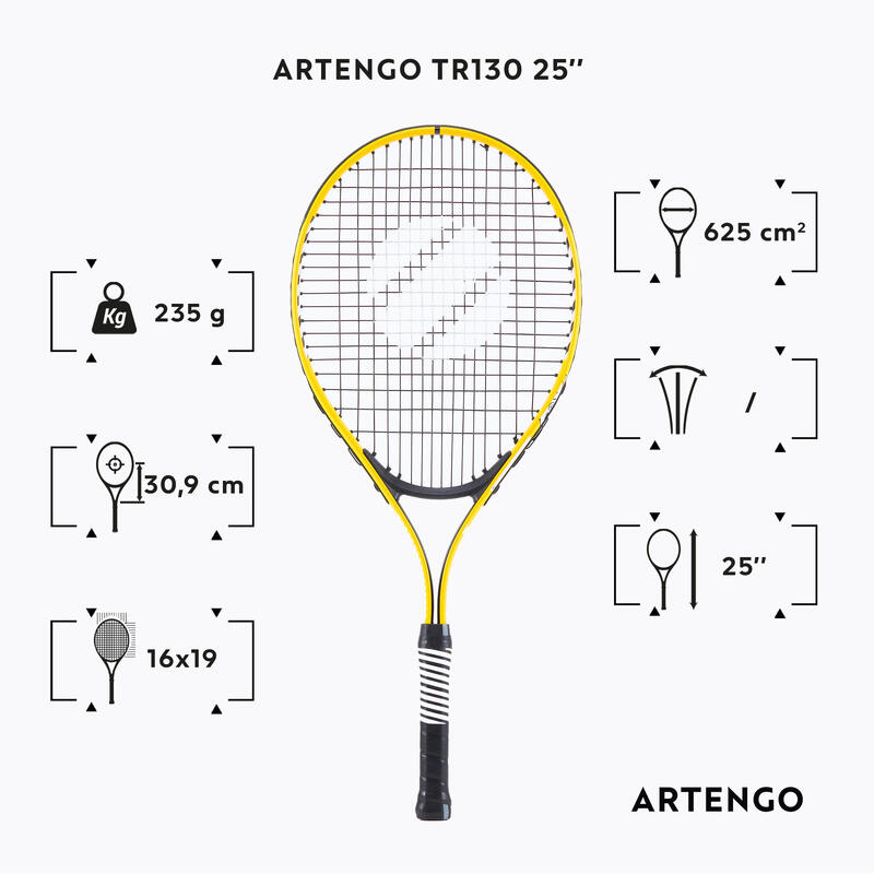 Rachetă Tenis TR130 Mărimea 25" Galben Copii