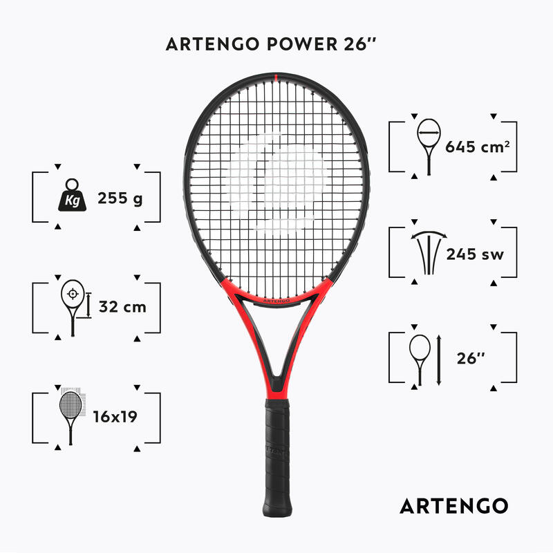 Raqueta de tenis niños Artengo TR990 Power 26"