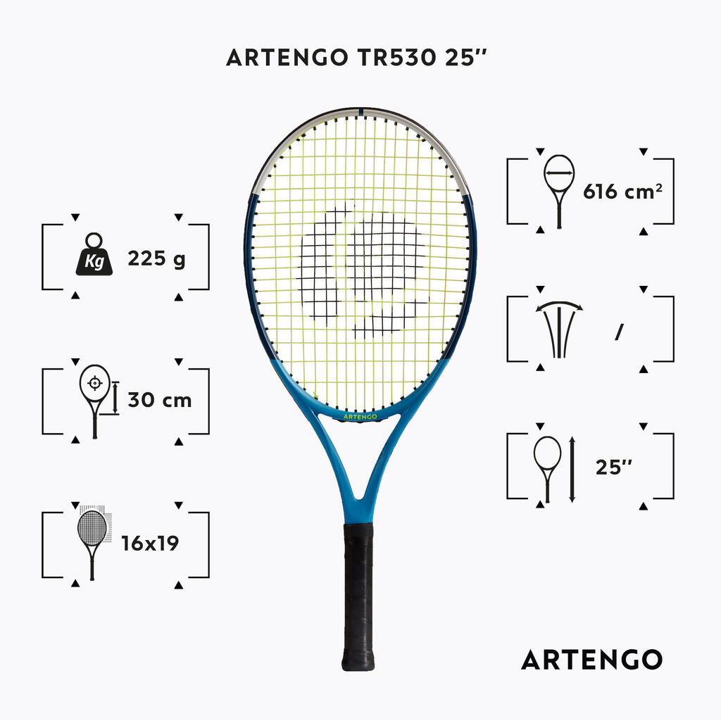 RAQUETA DE TENIS NIÑOS TR530 T25 AZUL