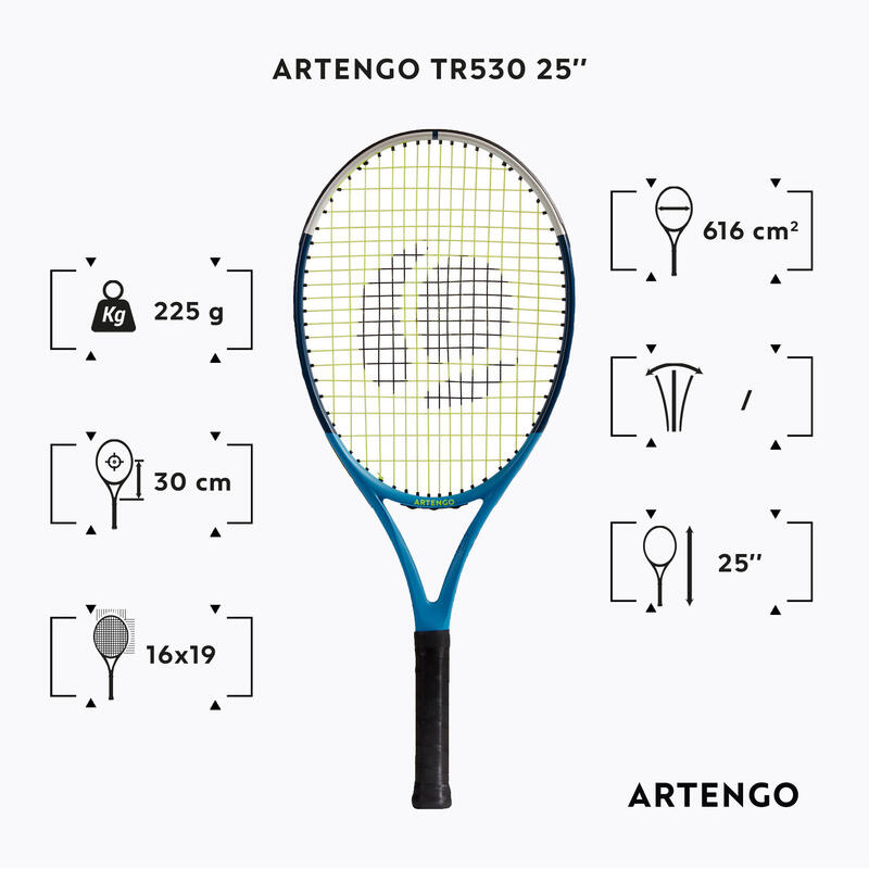 Racchetta tennis junior TR530 25" azzurra