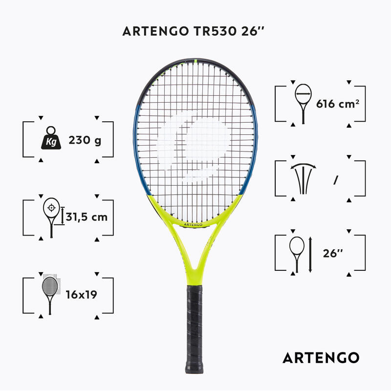 Raqueta de tenis niños Artengo TR530 JR 26"