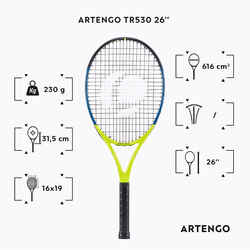 Παιδική ρακέτα τέννις TR530 26 - Κίτρινο