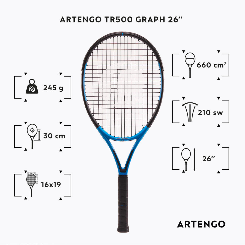 RAQUETTE DE TENNIS ENFANT TR500 GRAPH 26
