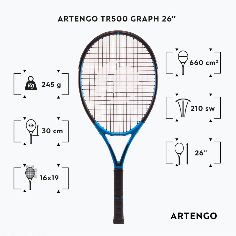 Raquette de tennis Donnay APR Viper bleu et violet avec housse 4 1/2
