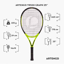 Παιδική ρακέτα τέννις TR500 Graph 25" - Κίτρινο
