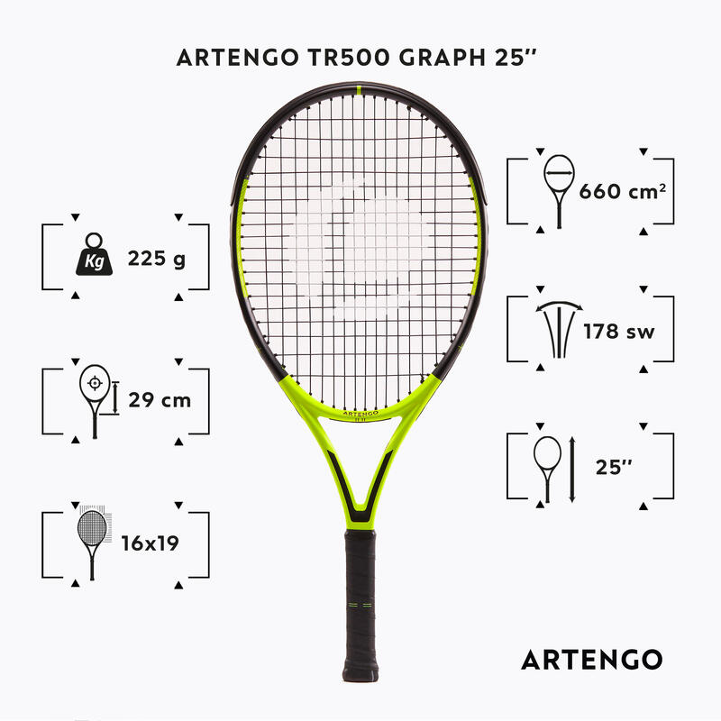 Çocuk Tenis Raketi - 25 İnç - Sarı - TR500 GRAPH