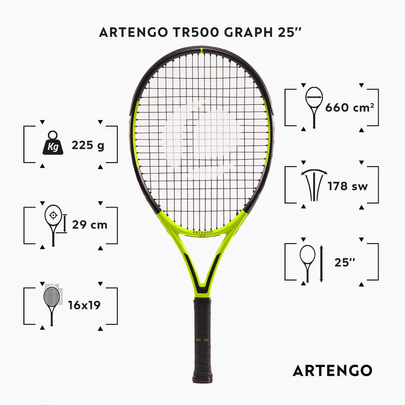 Tennisschläger Kinder - TR500 Graph 25 Zoll besaitet