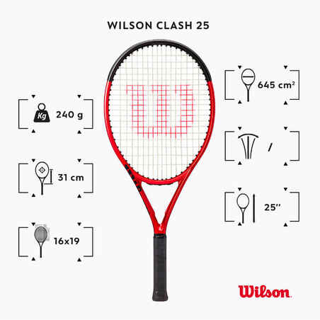 Kids' Tennis Racket Clash JR 25 V2 - Black
