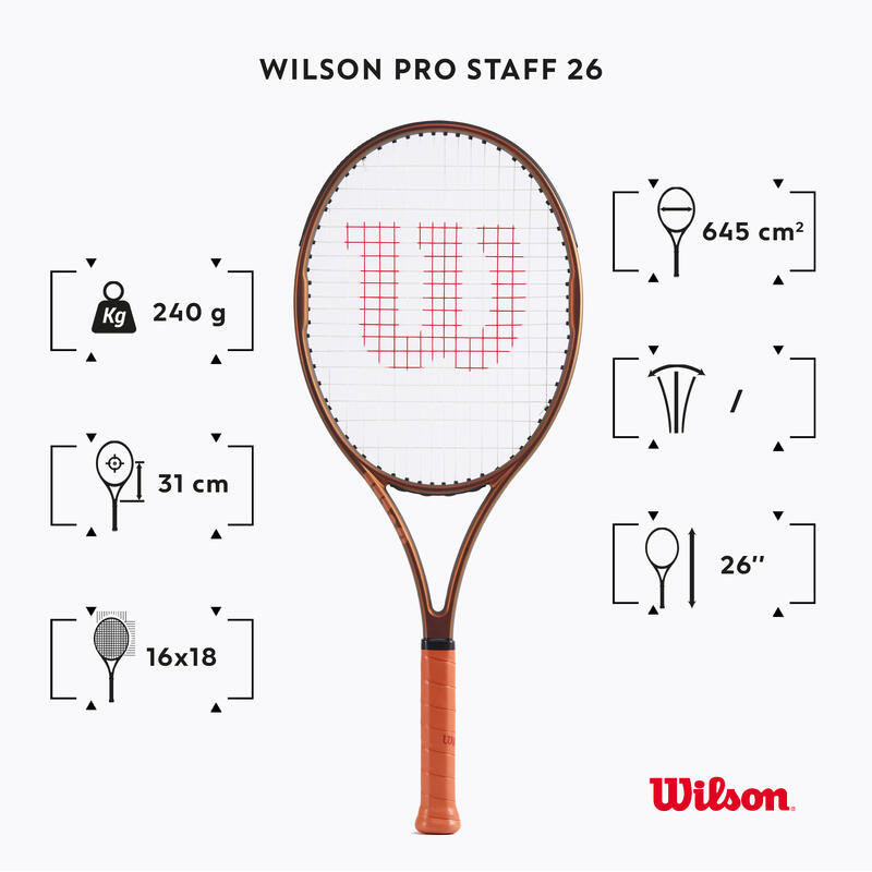 Rachetă Tenis Wilson Pro Staff 26 V14 Negru Copii
