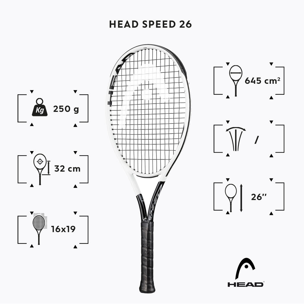 REKET ZA TENIS DEČJI GRAPHENE 360+ SPEED 26 BELO-CRNI