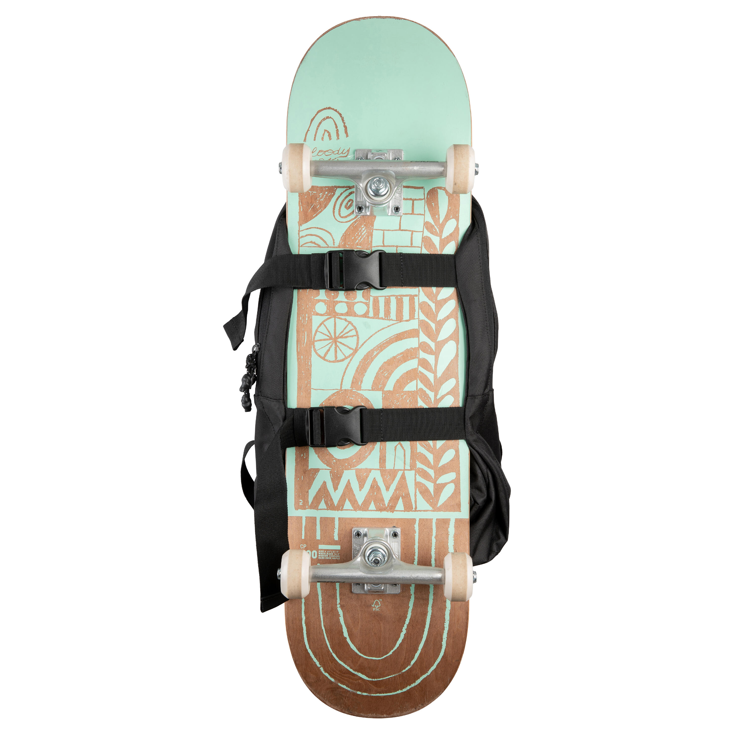 SAC A DOS DE SKATE DC SHOES STRAPPER NOIR AVEC FIXATION POUR SKATEBOARD 3/9