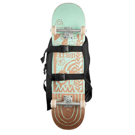 Skateboard Backpack with Skateboard Holder Strapper - Black
